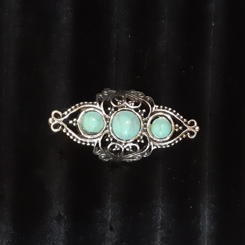 Turquoise 3 Stone Ring